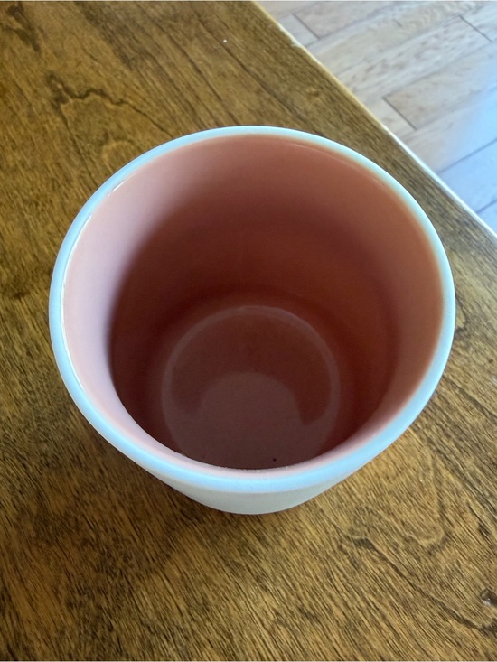 Other - Two-Tone Ceramic Planter Pot - Blush Pink Interior